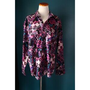Vintage Frontier Series 90s Aztec Brushpopper Cowboy Western Shirt Southwestern